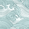 Picture of Asian Waves Peel & Stick Wallpaper - Teal