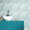 Picture of Asian Waves Peel & Stick Wallpaper - Teal