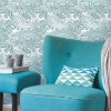 Picture of Asian Waves Peel & Stick Wallpaper - Teal