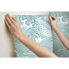 Picture of Asian Waves Peel & Stick Wallpaper - Teal