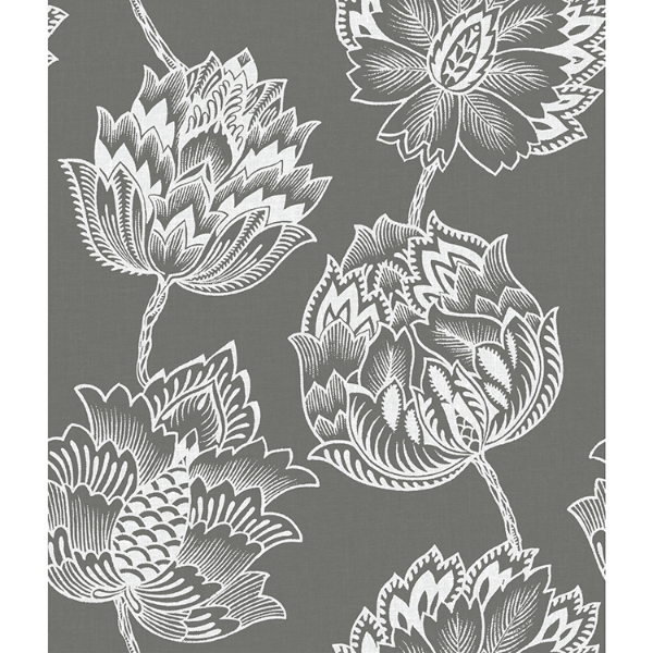 Picture of Batik Jacobean Peel and Stick Wallpaper - Grey