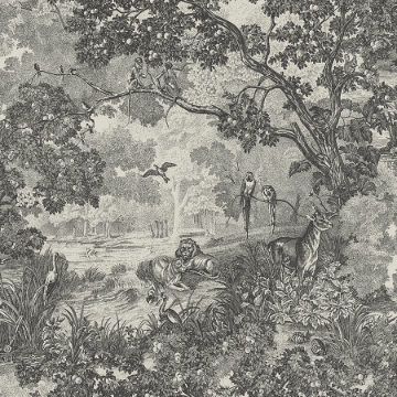 Picture of Jungle Toile Peel and Stick Wallpaper - Taupe