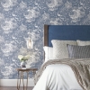 Picture of Jungle Toile Peel and Stick Wallpaper - Blue