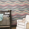 Picture of Mosaic Waves Peel and Stick Wallpaper - Pink