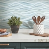 Picture of Mosaic Waves Peel and Stick Wallpaper - Blue