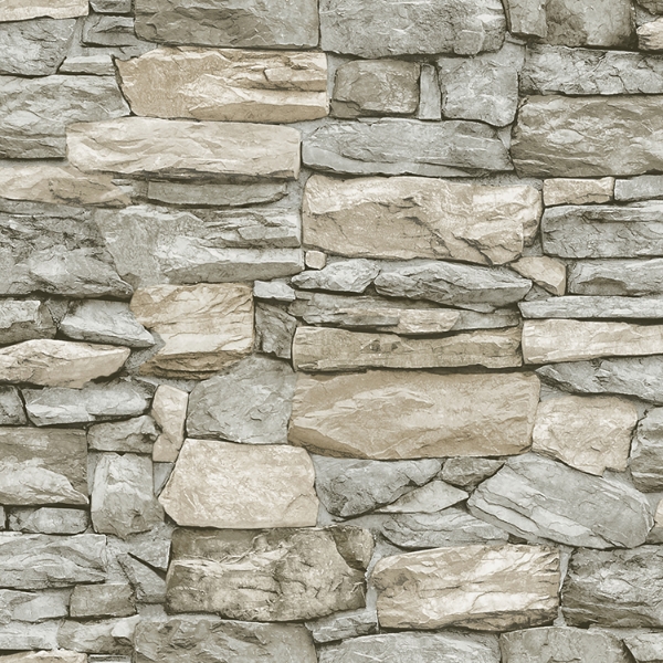 Picture of Stone Peel and Stick Wallpaper - Taupe