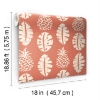 Picture of Pineapple Block Print Peel and Stick Wallpaper - Coral