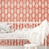 Picture of Pineapple Block Print Peel and Stick Wallpaper - Coral