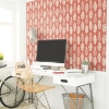 Picture of Pineapple Block Print Peel and Stick Wallpaper - Coral