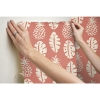 Picture of Pineapple Block Print Peel and Stick Wallpaper - Coral