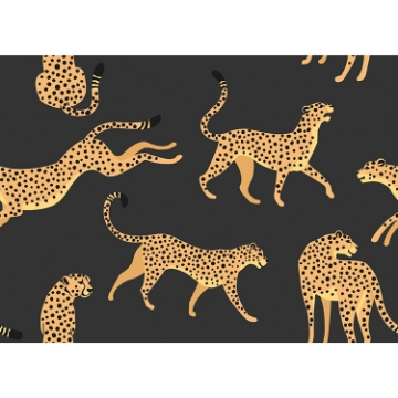 Picture of Cheetah Cheetah Peel and Stick Wallpaper - Black