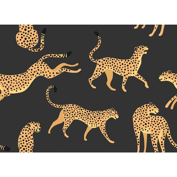 Picture of Cheetah Cheetah Peel and Stick Wallpaper - Black