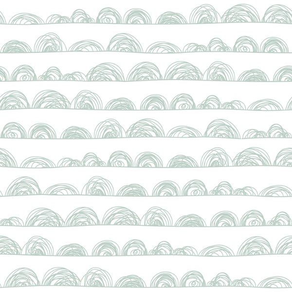 Picture of Doodle Scallop Peel and Stick Wallpaper - Green