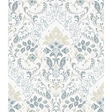 Picture of Persian Damask Peel and Stick Wallpaper - White