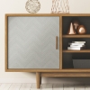 Picture of Herringbone Weave Peel and Stick Wallpaper - Grey