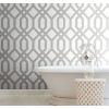 Picture of Gazebo Lattice Peel and Stick Wallpaper - Grey