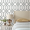 Picture of Gazebo Lattice Peel and Stick Wallpaper - Grey