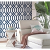 Picture of Gazebo Lattice Peel and Stick Wallpaper - Navy