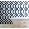 Picture of Gazebo Lattice Peel and Stick Wallpaper - Navy