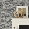 Picture of Stone Peel and Stick Wallpaper - Grey