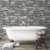 Picture of Stone Peel and Stick Wallpaper - Grey