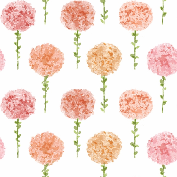 Picture of Mum Floral Peel & Stick Wallpaper - Pink