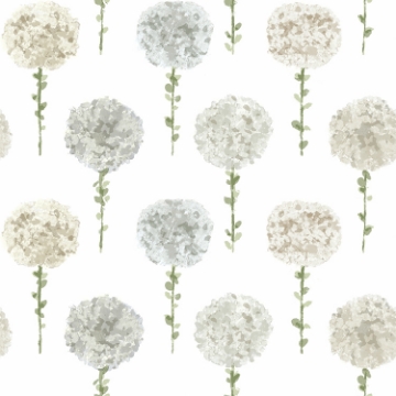 Picture of Mum Floral Peel & Stick Wallpaper - Grey