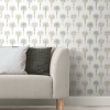 Picture of Mum Floral Peel & Stick Wallpaper - Grey