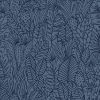 Picture of Tropical Leaves Sketch Peel and Stick Wallpaper - Blue