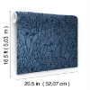 Picture of Tropical Leaves Sketch Peel and Stick Wallpaper - Blue