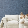 Picture of Tropical Leaves Sketch Peel and Stick Wallpaper - Blue