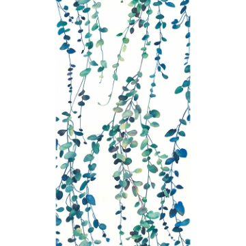 Picture of Hanging Watercolor Vines Peel and Stick Wallpaper - Blue