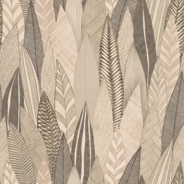 Picture of Fern & Feathers Peel and Stick Wallpaper - Tan