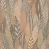 Picture of Fern & Feathers Peel and Stick Wallpaper - Red