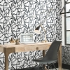 Picture of Jane Dixon Ribbon Trail Peel & Stick Wallpaper - Black