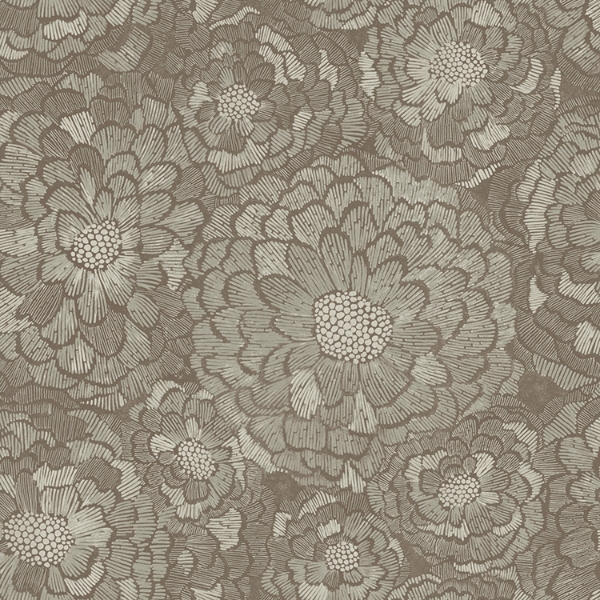 Picture of Zen Dahlia Peel and Stick Wallpaper - Brown