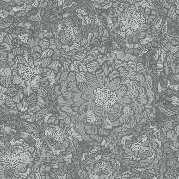 Picture of Zen Dahlia Peel and Stick Wallpaper - Grey