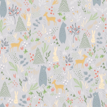 Picture of Spring Forest Pals Peel & Stick Wallpaper - Red