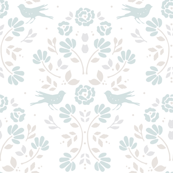 Picture of Rose Lindo Woodland Peel & Stick Wallpaper - Sky Blue