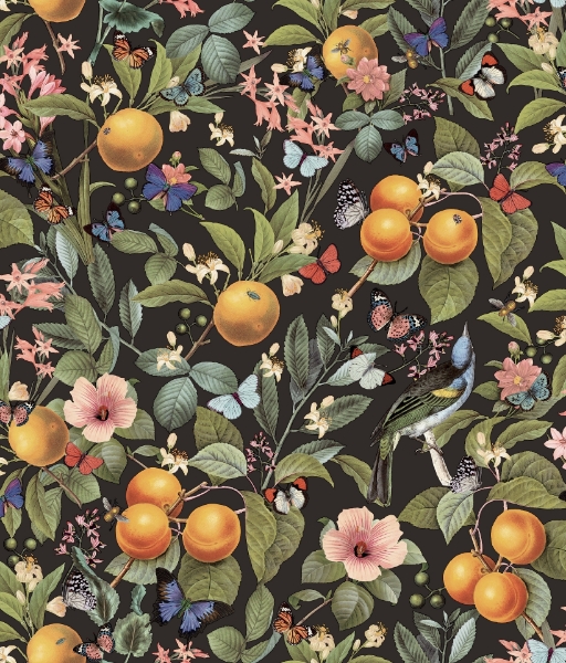 Picture of Citrus Peel and Stick Wallpaper - Black