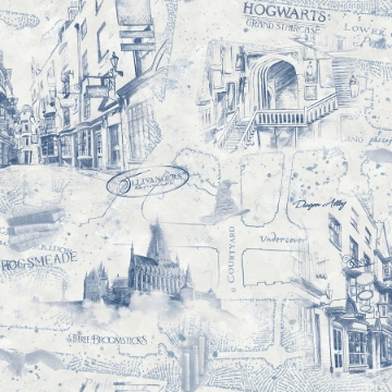 Picture of Harry Potter Map Peel and Stick Wallpaper - Blue