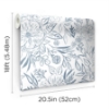 Picture of Beth Schneider Floral Sketch Peel & Stick Wallpaper - Blue