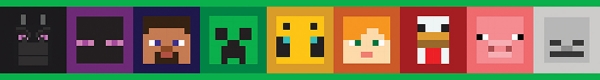 Picture of Minecraft Iconic Faces Peel & Stick Wallpaper Border