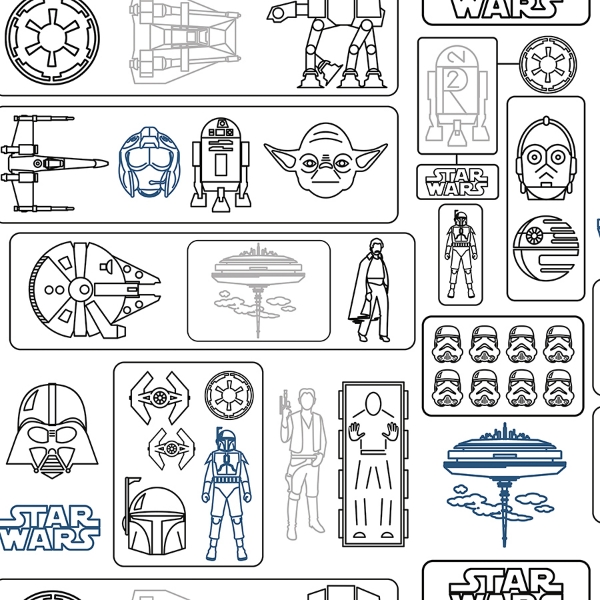 Picture of Star Wars Pictogram Peel & Stick Wallpaper