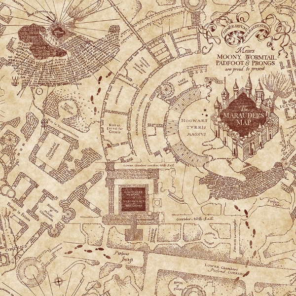 Picture of Harry Potter Marauders Map Peel & Stick Wallpaper - Red