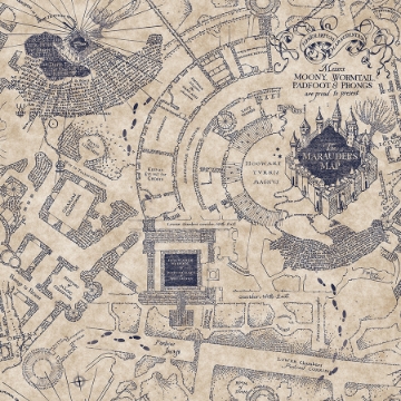 Picture of Harry Potter Marauders Map Peel & Stick Wallpaper - Blue