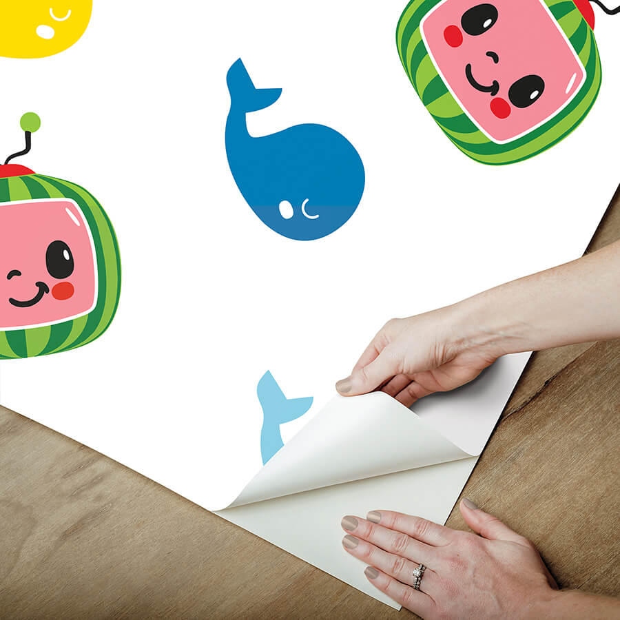 EGD CoComelon Peel And Stick Wallpaper - 6 Panels, 24" Wide X 96" High, Kids Room Decor & Birthday Party Backdrop