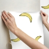 Picture of Mr. Kate Banana Print Peel & Stick Wallpaper - White