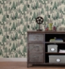 Picture of Netflix Stranger Things Hawkins Woods Wallpaper - Taupe/Green