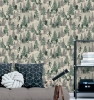 Picture of Netflix Stranger Things Hawkins Woods Wallpaper - Taupe/Green